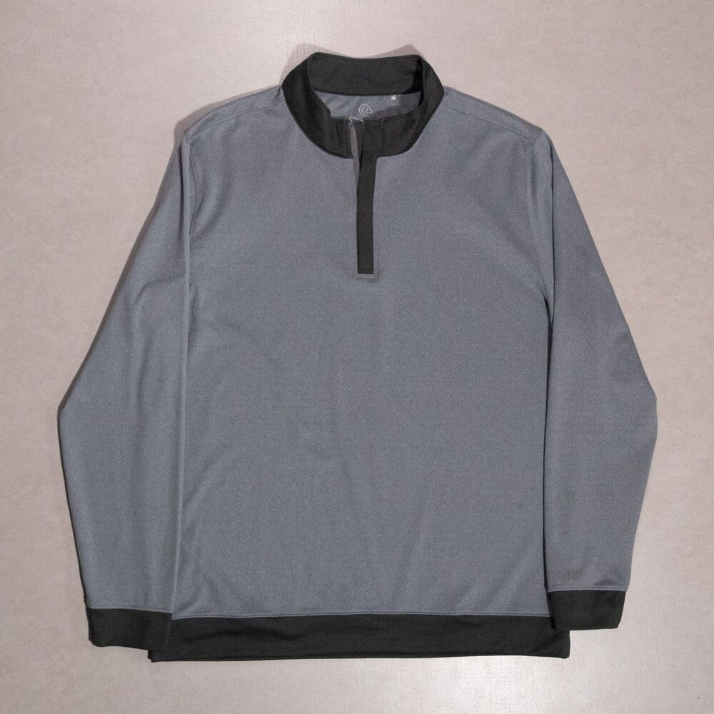 Swannies Men's McKinnon Golf 1/4 Zip Performance Stretch Pullover Gray XL
